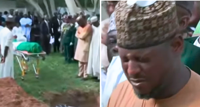 Katsina Gov Fights Back Tears At Buhari's Funeral • Channels Television