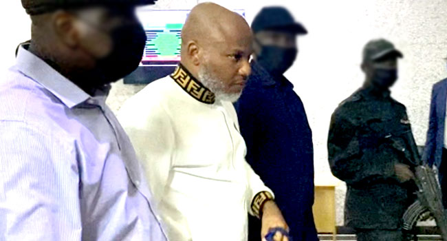 Terrorism: FG Disagrees As Nnamdi Kanu's Lawyer Says Threats Mere Boast • Channels Television
